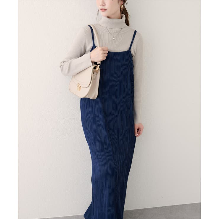 ネイビー | 【natural couture】流線ストライプナローワンピース | NICE CLAUP / OLIVE des OLIVE　OUTLET