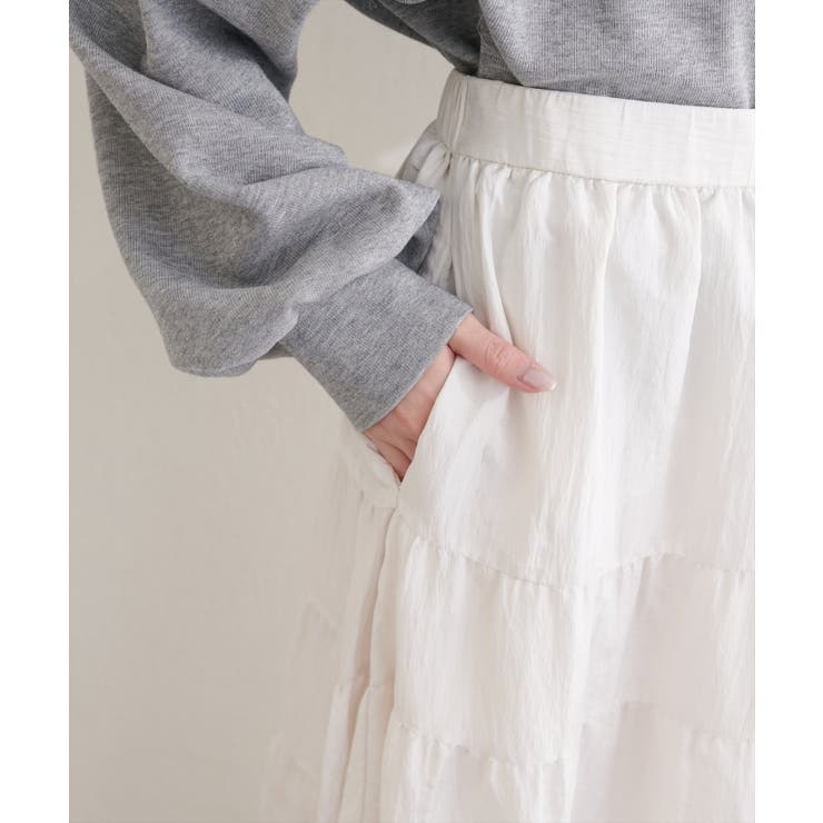 【natural couture】サテンティアードスカート | NICE CLAUP / OLIVE des OLIVE　OUTLET | 詳細画像22 