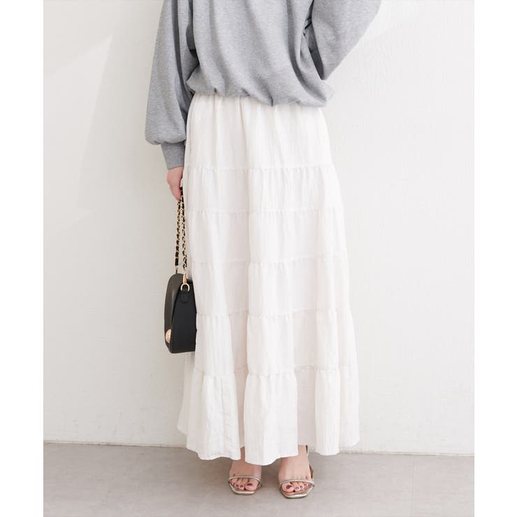 【natural couture】サテンティアードスカート | NICE CLAUP / OLIVE des OLIVE　OUTLET | 詳細画像3 