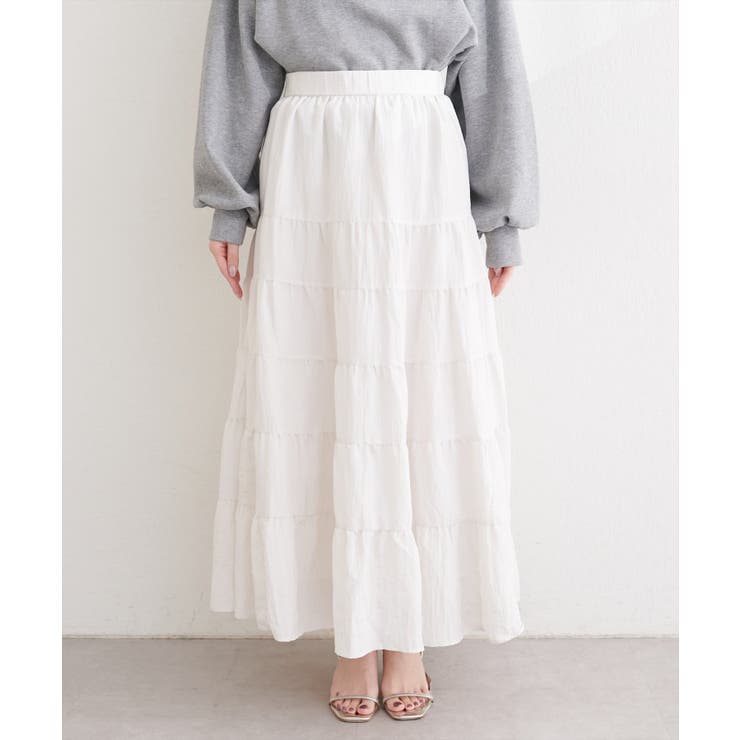 【natural couture】サテンティアードスカート | NICE CLAUP / OLIVE des OLIVE　OUTLET | 詳細画像16 