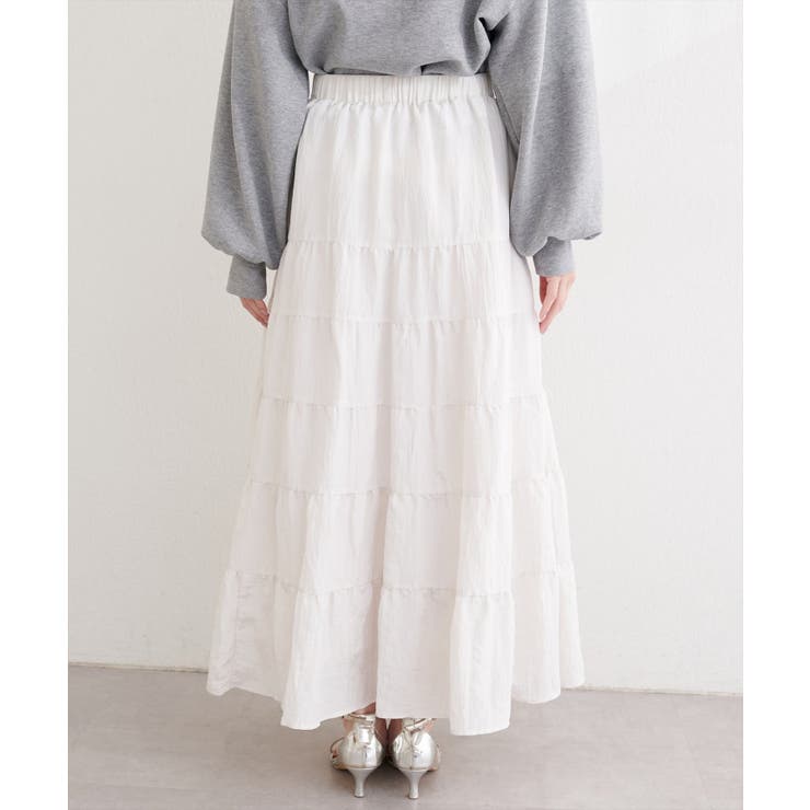 【natural couture】サテンティアードスカート | NICE CLAUP / OLIVE des OLIVE　OUTLET | 詳細画像18 
