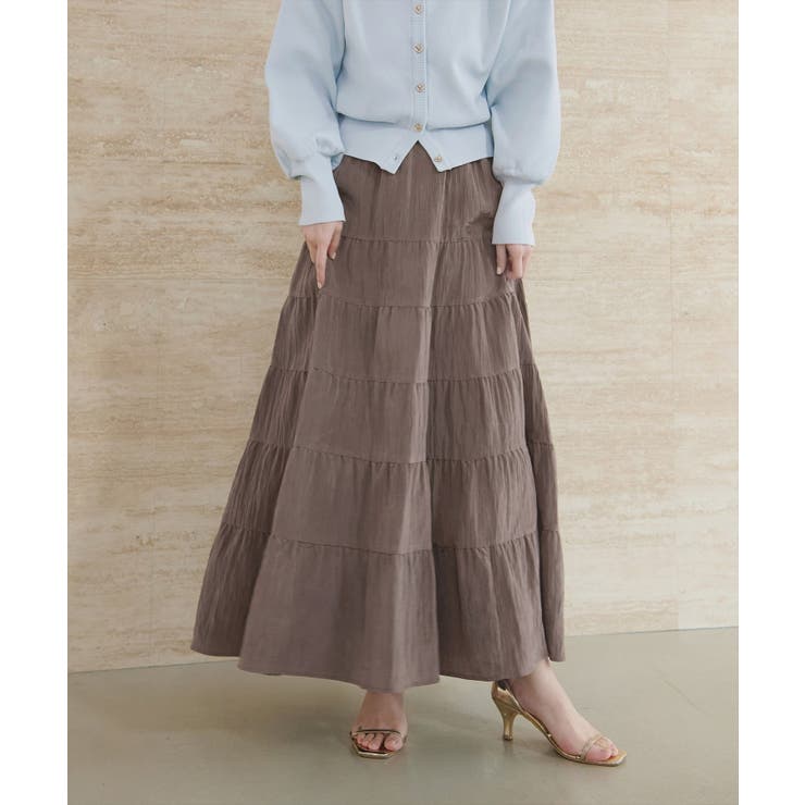 【natural couture】サテンティアードスカート | NICE CLAUP / OLIVE des OLIVE　OUTLET | 詳細画像12 
