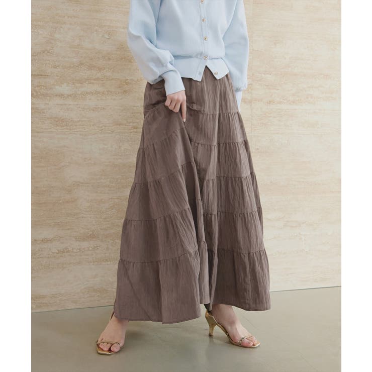 【natural couture】サテンティアードスカート | NICE CLAUP / OLIVE des OLIVE　OUTLET | 詳細画像13 