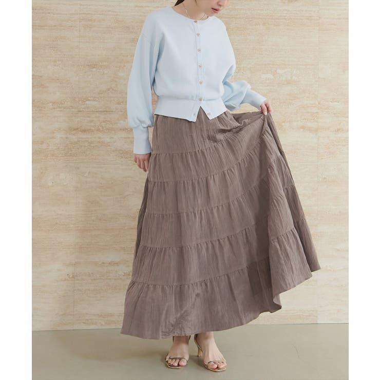 【natural couture】サテンティアードスカート | NICE CLAUP / OLIVE des OLIVE　OUTLET | 詳細画像14 
