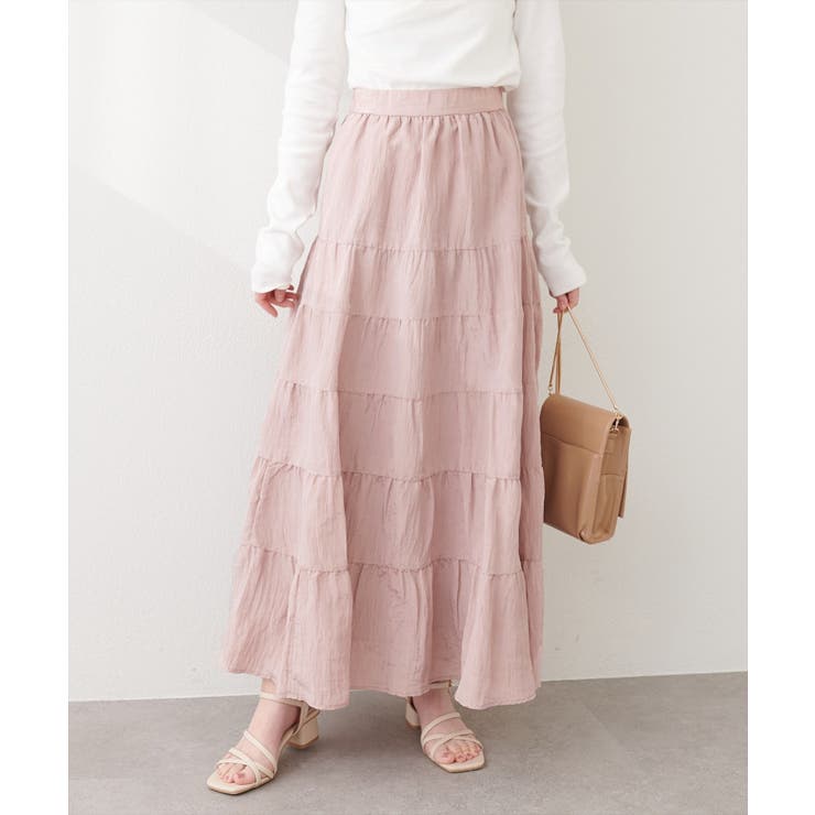 【natural couture】サテンティアードスカート | NICE CLAUP / OLIVE des OLIVE　OUTLET | 詳細画像6 