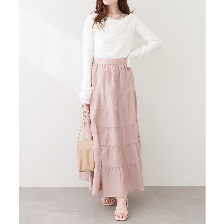 【natural couture】サテンティアードスカート | NICE CLAUP / OLIVE des OLIVE　OUTLET | 詳細画像7 