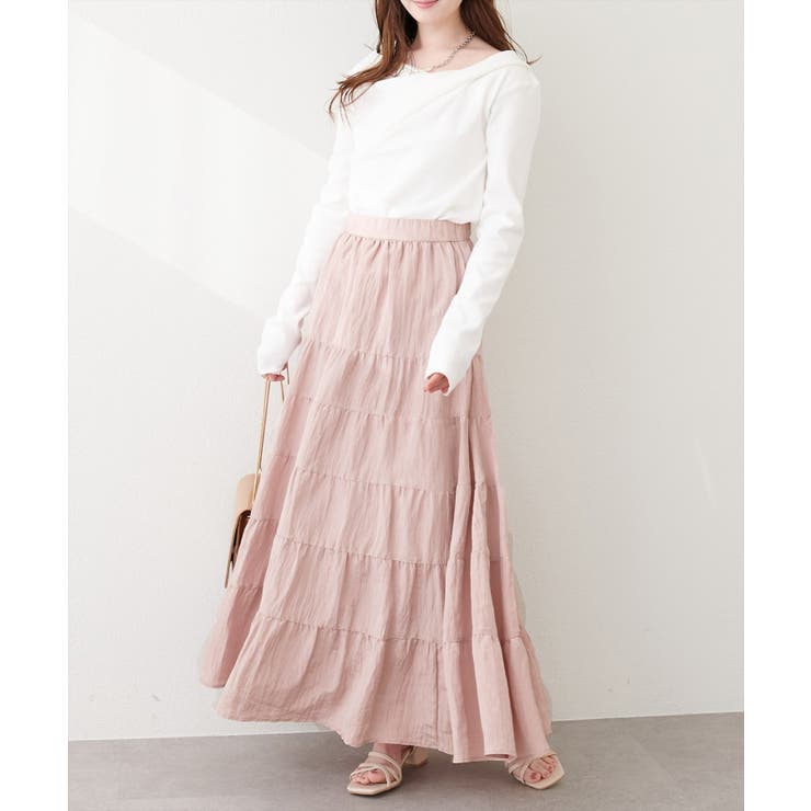 【natural couture】サテンティアードスカート | NICE CLAUP / OLIVE des OLIVE　OUTLET | 詳細画像8 