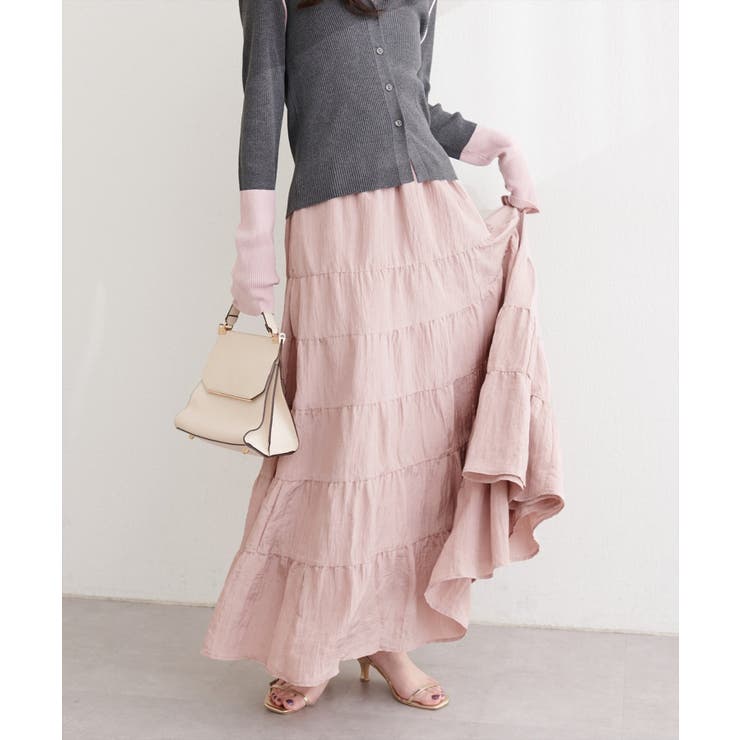 【natural couture】サテンティアードスカート | NICE CLAUP / OLIVE des OLIVE　OUTLET | 詳細画像10 