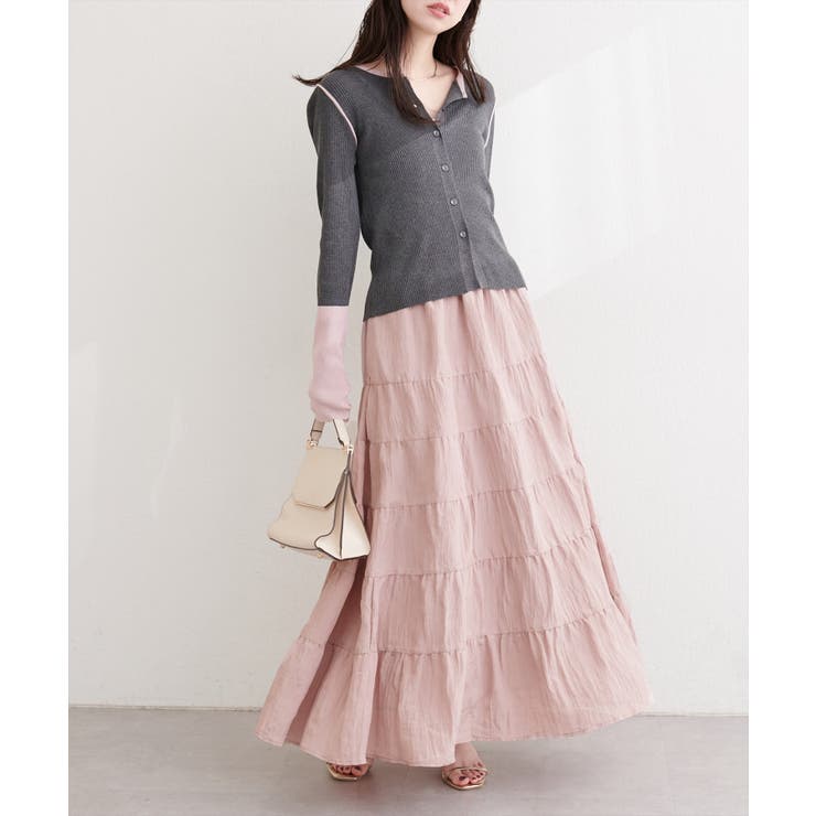 【natural couture】サテンティアードスカート | NICE CLAUP / OLIVE des OLIVE　OUTLET | 詳細画像9 
