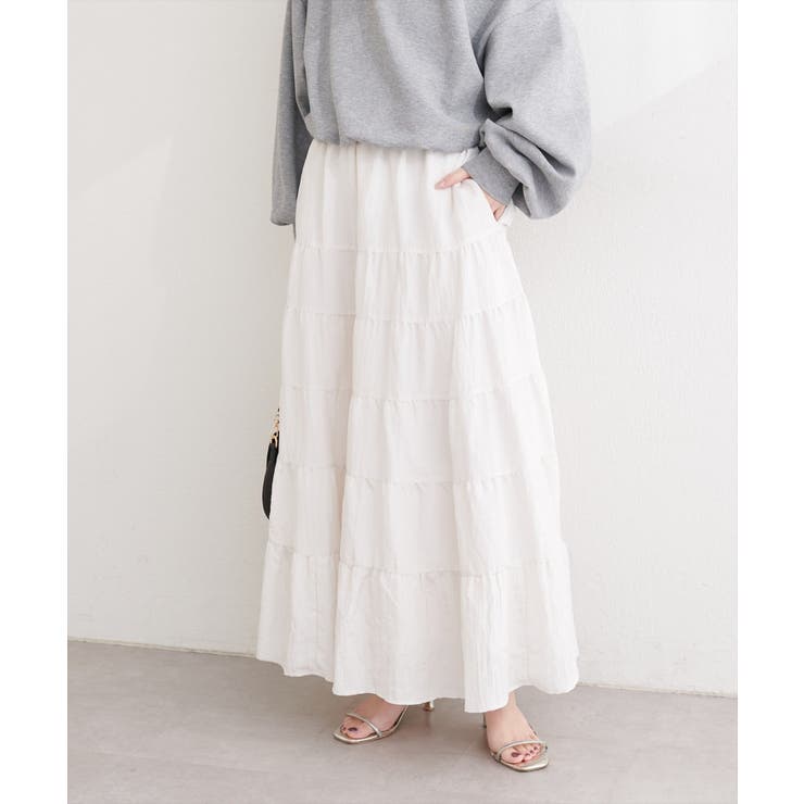 オフ | 【natural couture】サテンティアードスカート | NICE CLAUP / OLIVE des OLIVE　OUTLET