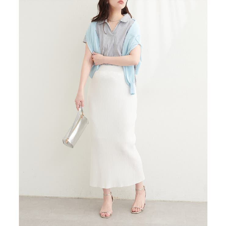 【natural couture】UVカット付きリブニットタイトスカート | NICE CLAUP / OLIVE des OLIVE　OUTLET | 詳細画像9 