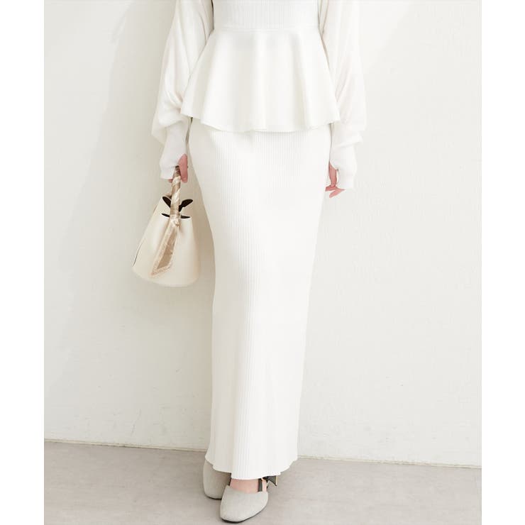 【natural couture】UVカット付きリブニットタイトスカート | NICE CLAUP / OLIVE des OLIVE　OUTLET | 詳細画像4 