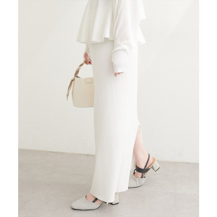 【natural couture】UVカット付きリブニットタイトスカート | NICE CLAUP / OLIVE des OLIVE　OUTLET | 詳細画像5 