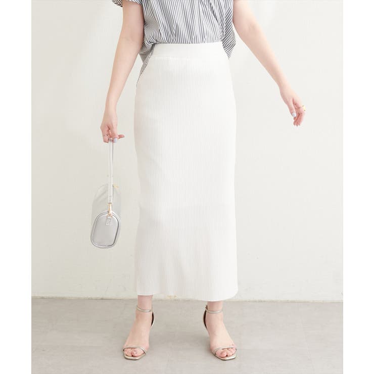 【natural couture】UVカット付きリブニットタイトスカート | NICE CLAUP / OLIVE des OLIVE　OUTLET | 詳細画像7 