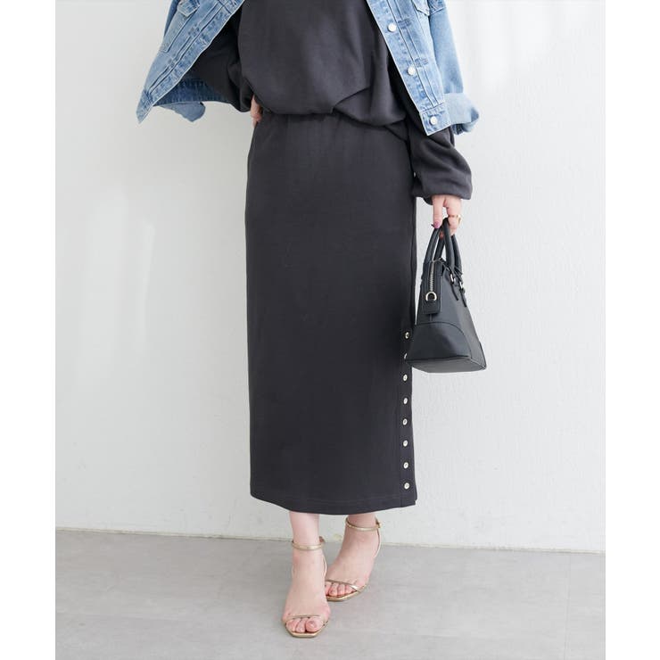 【natural couture】スリット釦ナロースカート | NICE CLAUP / OLIVE des OLIVE　OUTLET | 詳細画像9 