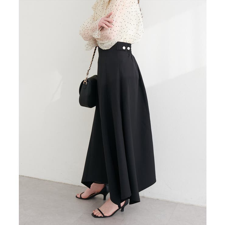natural couture】サイド釦イレヘムスカート[品番：NCLW0018654]｜NICE