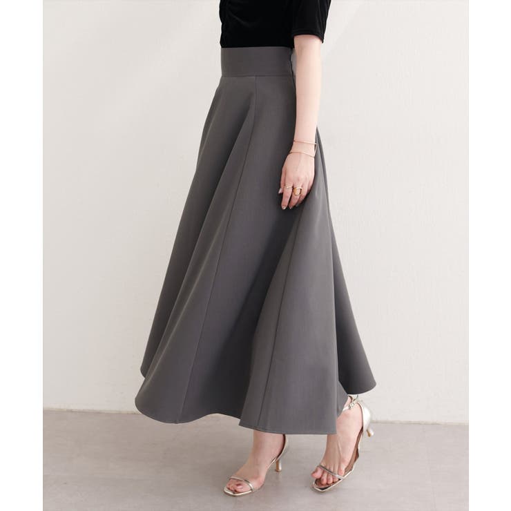 チャコール | 【natural couture】ハイウエストサーキュラースカート | NICE CLAUP / OLIVE des OLIVE　OUTLET