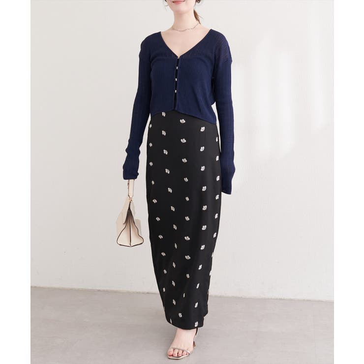 【natural couture】花柄ツイルナロースカート | NICE CLAUP / OLIVE des OLIVE　OUTLET | 詳細画像13 