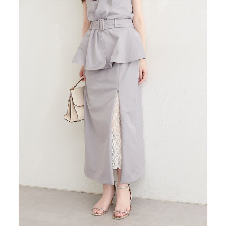 【natural couture】＜mizumami＞スリットレーススカート | NICE CLAUP / OLIVE des OLIVE　OUTLET | 詳細画像1 