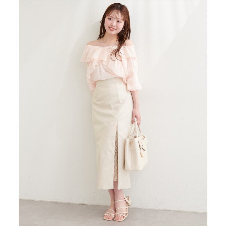 【natural couture】＜mizumami＞スリットレーススカート | NICE CLAUP / OLIVE des OLIVE　OUTLET | 詳細画像3 