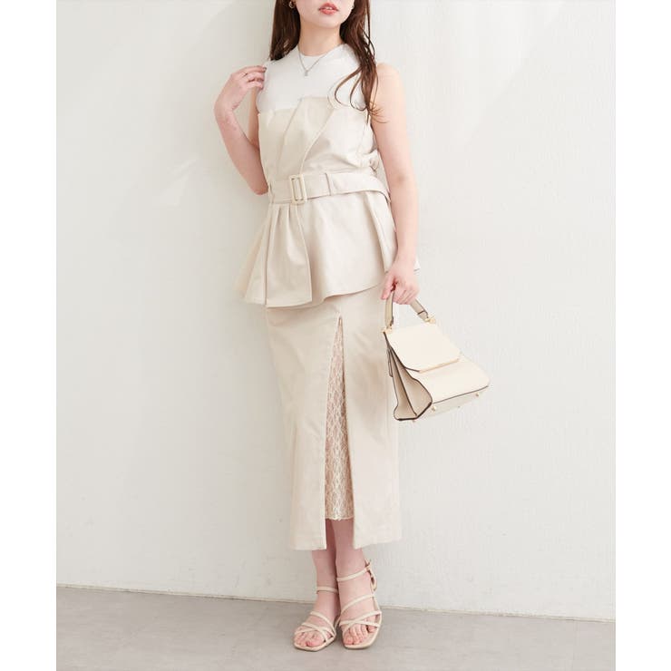 【natural couture】＜mizumami＞スリットレーススカート | NICE CLAUP / OLIVE des OLIVE　OUTLET | 詳細画像4 