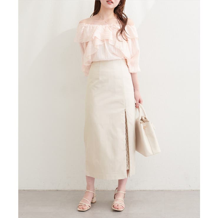 【natural couture】＜mizumami＞スリットレーススカート | NICE CLAUP / OLIVE des OLIVE　OUTLET | 詳細画像7 