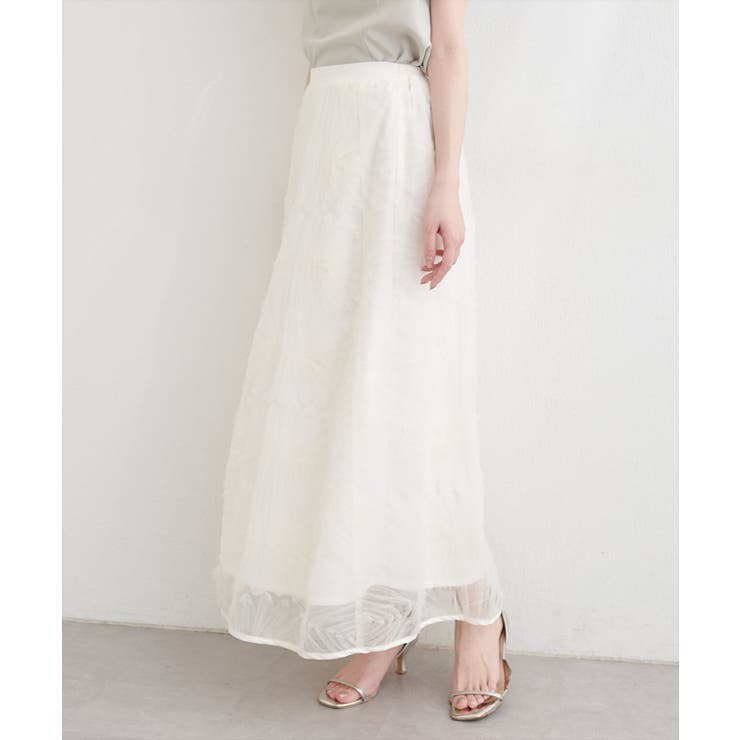 【natural couture】フラワーチュールスカート | NICE CLAUP / OLIVE des OLIVE　OUTLET | 詳細画像3 