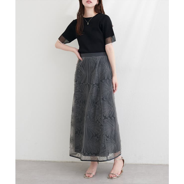 【natural couture】フラワーチュールスカート | NICE CLAUP / OLIVE des OLIVE　OUTLET | 詳細画像13 