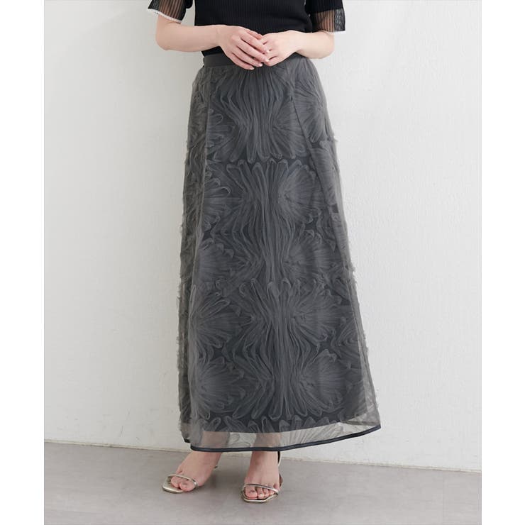 【natural couture】フラワーチュールスカート | NICE CLAUP / OLIVE des OLIVE　OUTLET | 詳細画像15 