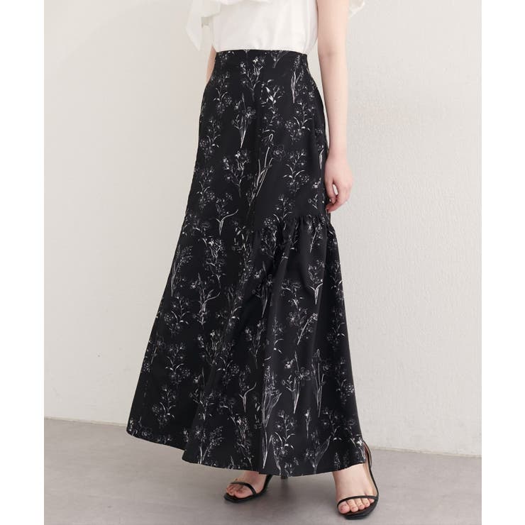 【natural couture】フラワーマーメイドギャザースカート | NICE CLAUP / OLIVE des OLIVE　OUTLET | 詳細画像1 