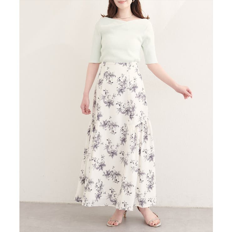 【natural couture】フラワーマーメイドギャザースカート | NICE CLAUP / OLIVE des OLIVE　OUTLET | 詳細画像3 