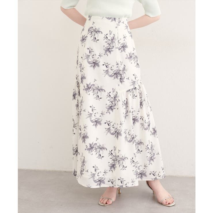 【natural couture】フラワーマーメイドギャザースカート | NICE CLAUP / OLIVE des OLIVE　OUTLET | 詳細画像4 