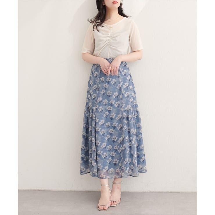 【natural couture】フラワーマーメイドギャザースカート | NICE CLAUP / OLIVE des OLIVE　OUTLET | 詳細画像20 