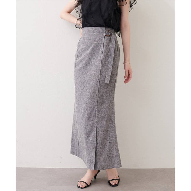 【natural couture】ラップ風タイトスカート | NICE CLAUP / OLIVE des OLIVE　OUTLET | 詳細画像3 