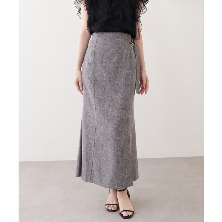 ブラック | 【natural couture】ラップ風タイトスカート | NICE CLAUP / OLIVE des OLIVE　OUTLET