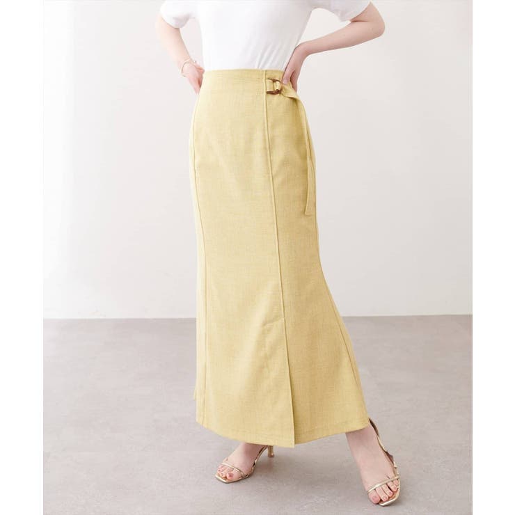 イエロー | 【natural couture】ラップ風タイトスカート | NICE CLAUP / OLIVE des OLIVE　OUTLET