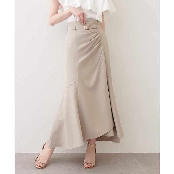ベージュ | 【natural couture】ドレープデザインマーメイドスカート | NICE CLAUP / OLIVE des OLIVE　OUTLET