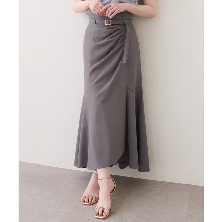 チャコール | 【natural couture】ドレープデザインマーメイドスカート | NICE CLAUP / OLIVE des OLIVE　OUTLET