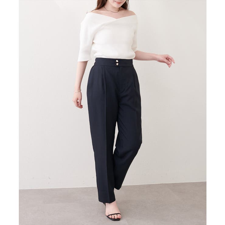ネイビー | 【natural couture】接触冷感マシンウォッシャブルテーパードパンツ | NICE CLAUP / OLIVE des OLIVE　OUTLET