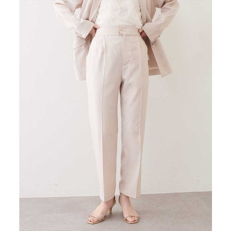 Lベージュ | 【natural couture】接触冷感マシンウォッシャブルテーパードパンツ | NICE CLAUP / OLIVE des OLIVE　OUTLET