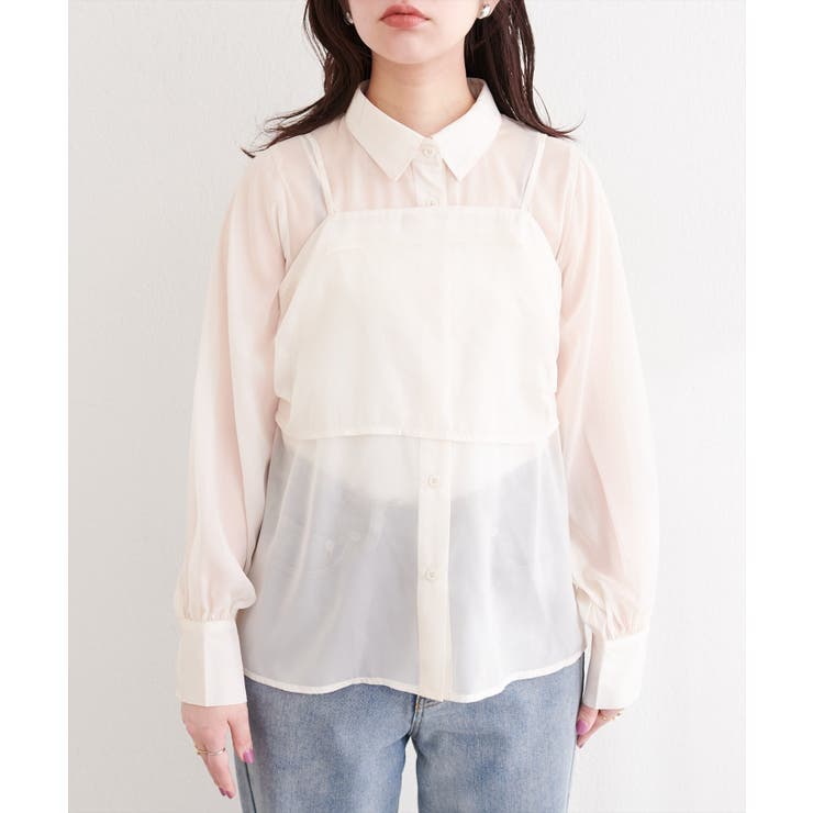 【natural couture】＜osono＞ビスチェ+シャツSET | NICE CLAUP / OLIVE des OLIVE　OUTLET | 詳細画像2 