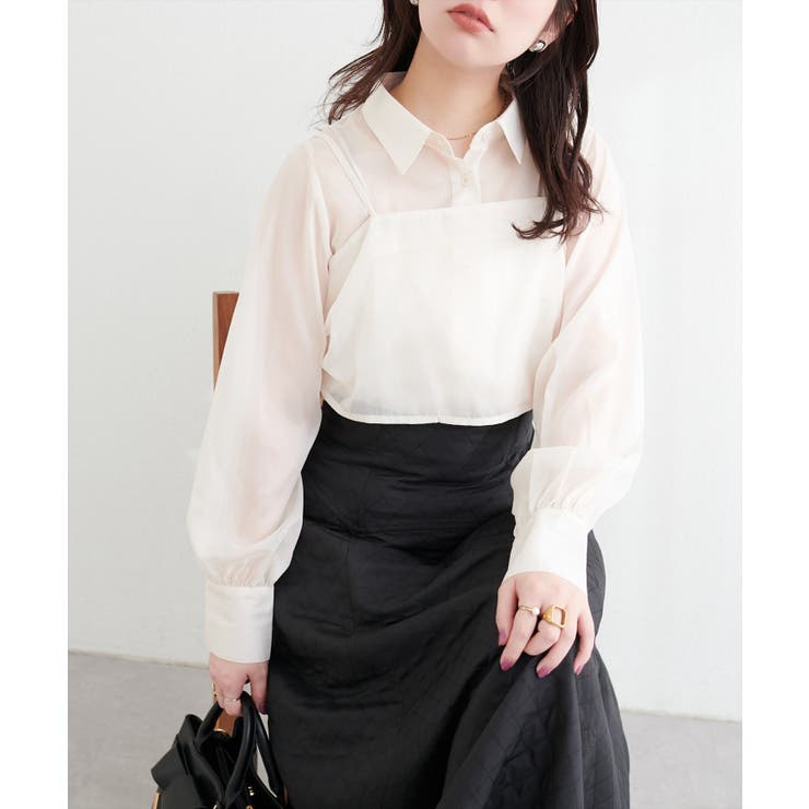 アイボリー | 【natural couture】＜osono＞ビスチェ+シャツSET | NICE CLAUP / OLIVE des OLIVE　OUTLET