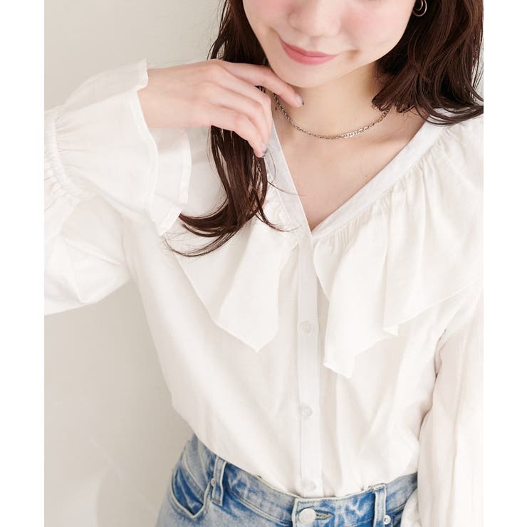 【natural couture】前後2way フリルカラーブラウス | NICE CLAUP / OLIVE des OLIVE　OUTLET | 詳細画像2 