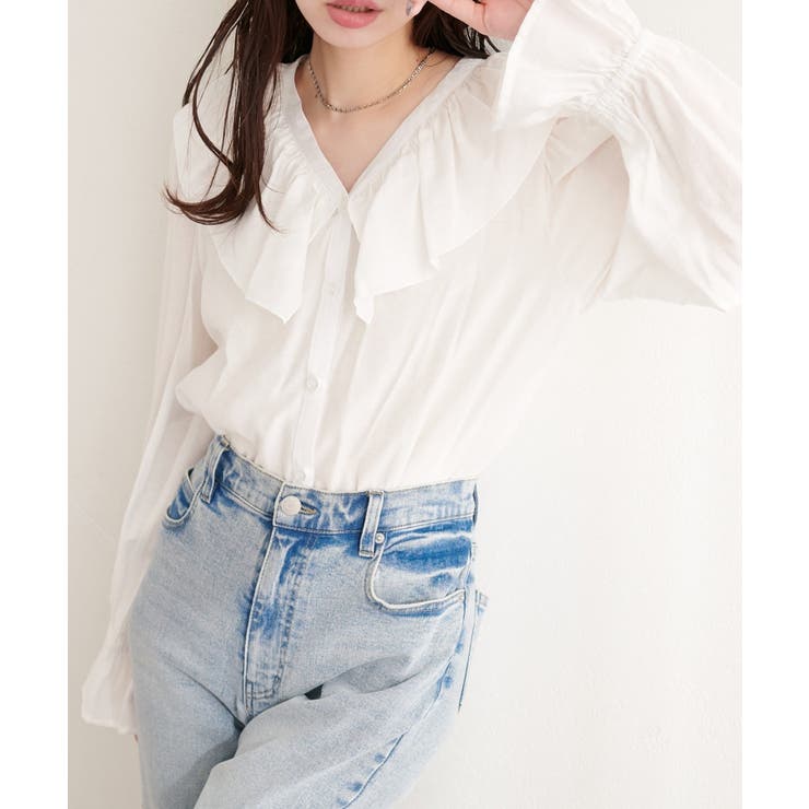 【natural couture】前後2way フリルカラーブラウス | NICE CLAUP / OLIVE des OLIVE　OUTLET | 詳細画像3 