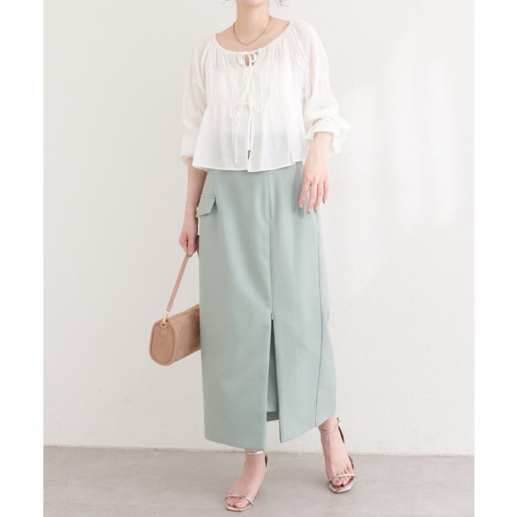 楊柳シャーリングリボンブラウス | NICE CLAUP / OLIVE des OLIVE　OUTLET | 詳細画像5 
