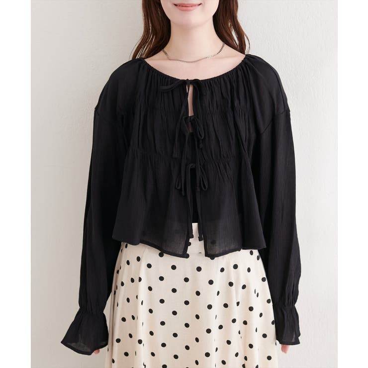 楊柳シャーリングリボンブラウス | NICE CLAUP / OLIVE des OLIVE　OUTLET | 詳細画像20 