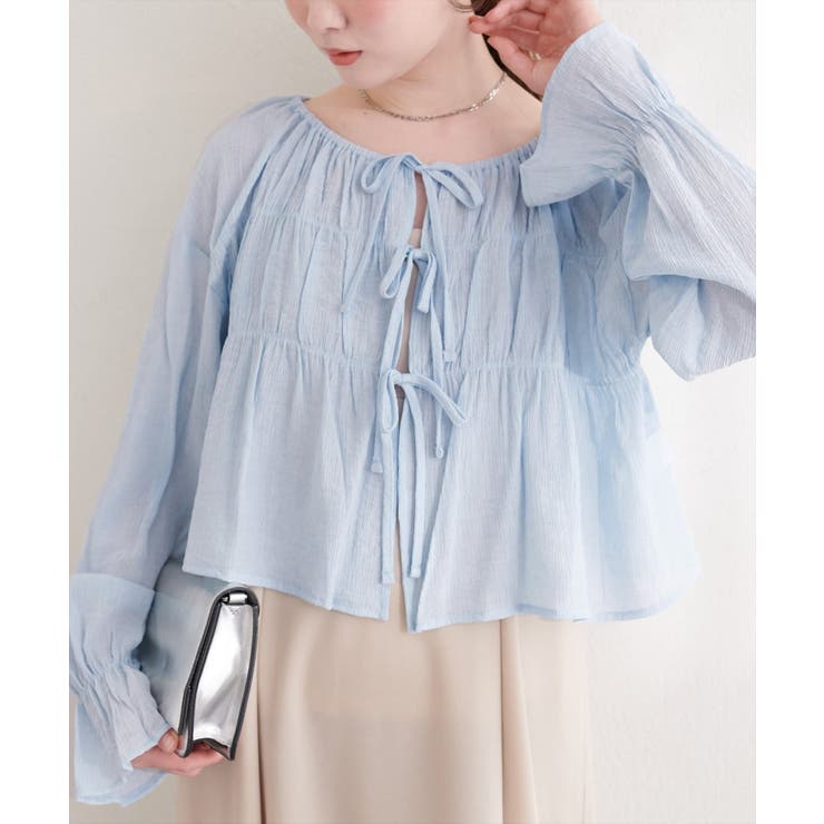 楊柳シャーリングリボンブラウス | NICE CLAUP / OLIVE des OLIVE　OUTLET | 詳細画像13 