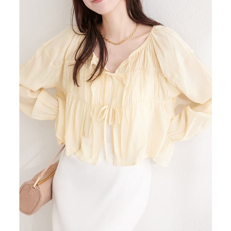 楊柳シャーリングリボンブラウス | NICE CLAUP / OLIVE des OLIVE　OUTLET | 詳細画像9 