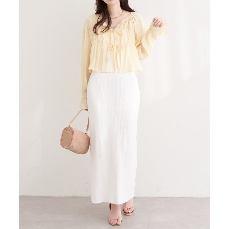 楊柳シャーリングリボンブラウス | NICE CLAUP / OLIVE des OLIVE　OUTLET | 詳細画像10 