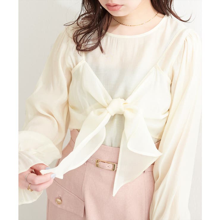 【natural couture】リボンビスチェ+ブラウス セット | NICE CLAUP / OLIVE des OLIVE　OUTLET | 詳細画像2 